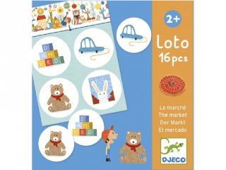 Lottójáték, Bevásárlás (Djeco, 8125, párosító játék, 2-5 év)