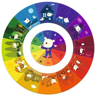 Mackó színes világa, Djeco nagyméretű 24 db-os történet puzzle - 7017 (3-6 év)
