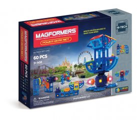 Magformers, Hi-tech luxus önjáró készlet (Magformers, Power Gear Set, 60 db-os, távirányítós, kreatív mágneses építőjáték, 3-14 év)