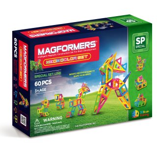 Magformers, Neon color set (Magformers, 60 db-os kreatív mágneses építőjáték, 3-14 év)