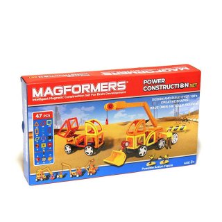 Magformers, Power Construction (Munkagépek, 54 db-os kreatív mágneses építőjáték, 3-14 év)