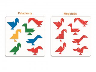 Mágneses formakirakó, Tangram (Djeco, 3132, 50 db-os kreatív játék, 5-99 év)