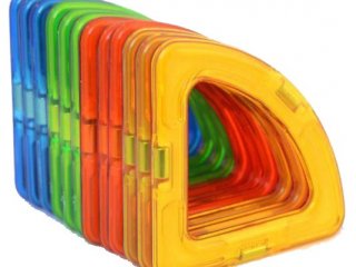 Mágneses körcikkek, 12 db-os csomag (Magformers, kreatív mágneses építőjáték, 3-14 év)