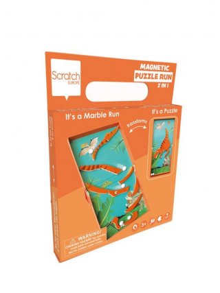 Mágneses puzzle és flipper Dínós, 2 az 1-ben ügyességi játék (Scratch, 3-8 év)