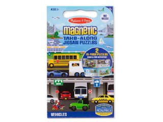 Mágneses puzzle Járművek, 2 db Melissa&Doug 15 db-os kirakó (42830, 3-5 év)