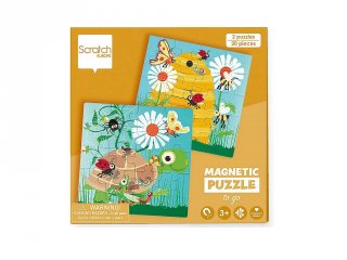 Mágneses puzzle könyv A kertben, 20 db-os kirakó (Scratch, 3-6 év)