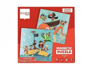 Mágneses puzzle könyv Kalózok, 20 db-os kirakó (Scratch, 3-6 év)