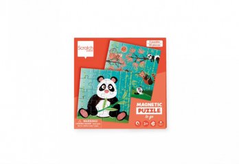 Mágneses puzzle könyv Panda, 20 db-os kirakó (Scratch, 3-6 év)