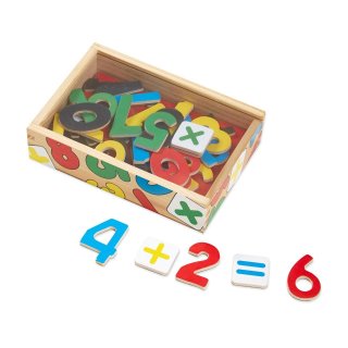Mágneses számok dobozban, Melissa&Doug fa készségfejlesztő játék (10449, 3-7 év)