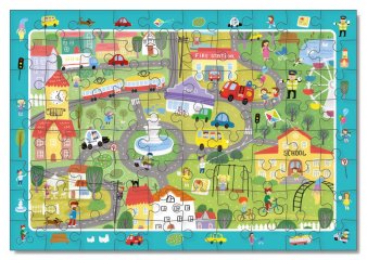 Megfigyelő puzzle Városi élet, 80 db-os kirakó (DO, 5-7 év)