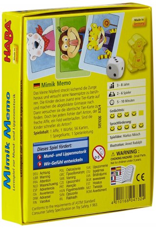 Mimika memo (Haba, logopédiai kártyajáték, 3-8 év)