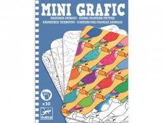 Mini grafika, Állatos színező (Djeco, 5382, kreatív színező, 6-12 év)