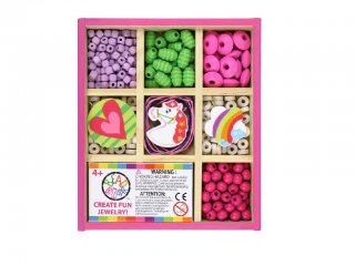 Mini gyöngykészlet fa dobozban, Vidám kaland (Bead Bazaar, ékszerkészítő kreatív játék, 4-8 év)