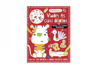 Mini művész Vidám és cuki állatok, színező könyv matricákkal (MO, 3-6 év)