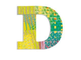 Modern dekor betű fából: D (Djeco, 4813, szobadekoráció, 0-99 év)