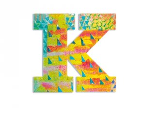 Modern dekor betű fából: K (Djeco, 4820, szobadekoráció, 0-99 év)