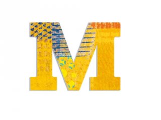 Modern dekor betű fából: M (Djeco, 4822, szobadekoráció, 0-99 év)