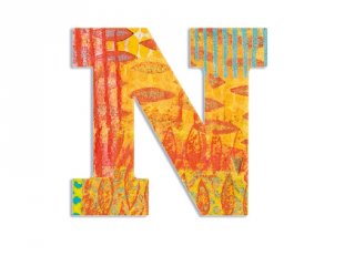 Modern dekor betű fából: N (Djeco, 4823, szobadekoráció, 0-99 év)