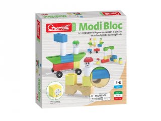 Modi Bloc, 18 db-os Quercetti építőjáték fából és műanyagból (3-8 év)