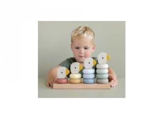 Montessori építőjáték Gúnáros, Little Dutch fa készségfejlesztő bébijáték (7074, 1-3 év)