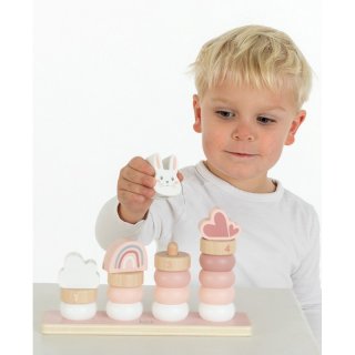 Montessori ferdetoronyépítő Rózsaszín, fa készségfejlesztő játék (Label, 25262, 18 hó-3 év)
