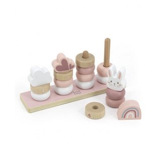 Montessori ferdetoronyépítő Rózsaszín, fa készségfejlesztő játék (Label, 25262, 18 hó-3 év)