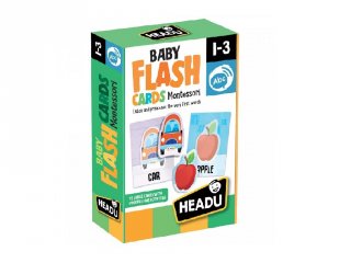 Montessori figura kártyák, beszédfejlesztő puzzle babáknak, Flash Cards (Headu, 1-3 év)