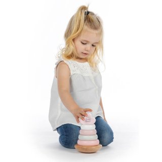 Montessori toronyépítő Rózsaszín, fa készségfejlesztő játék (Label, 25224, 1-3 év)