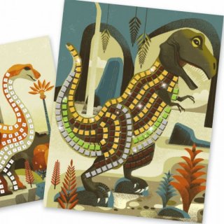 Mozaik kirakó, Dinoszauruszok (Djeco, 8899, kreatív készlet, 4-8 év)