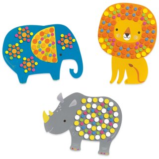 Mozaikkép készítő Dzsungel állatok, Djeco kreatív szett - 9097 (3-6 év)