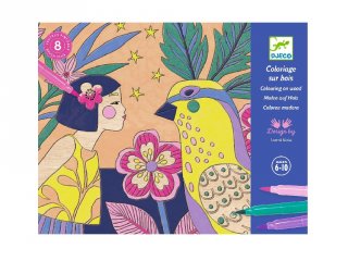 Művészeti műhely fa alapra színezés Sweet girls, Djeco kreatív szett - 8738 (6-10 év)