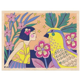 Művészeti műhely fa alapra színezés Sweet girls, Djeco kreatív szett - 8738 (6-10 év)