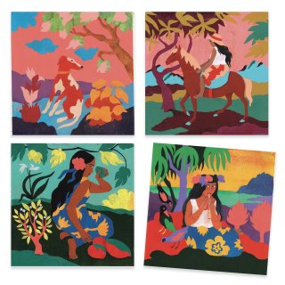 Művészeti műhely, képkészítés Polinézia Inspired by Paul Gauguin, Djeco kreatív szett - 9372 (7-99 év)