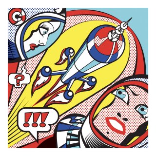 Művészeti műhely, képkészítés Szuperhősök Inspired by Roy Lichtenstein, Djeco kreatív szett - 9376 (7-99 év)