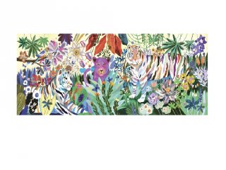 Művészi puzzle, Szivárványos tigrisek (Djeco, 7647, 1000 db-os kirakó, 9-99 év)