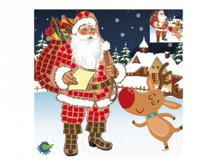 Nagy karácsonyi mozaikkép készítő - Mikulás és Rudolf, kreatív játék (3-8 év)