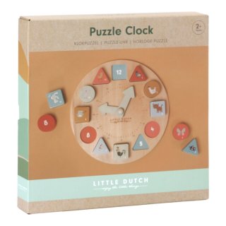 Óra puzzle, Little Dutch fa készségfejlesztő játék (7063, 2-5 év)