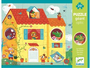 Óriás puzzle, 3D, A ház körül (Djeco, 7010, 12+8 db-os kirakó, 1-3 év)