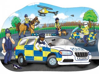 Óriás puzzle: Rendőrautó (Orchard, big police car, 61x41 cm, 30 db-os puzzle, 3-5 év)