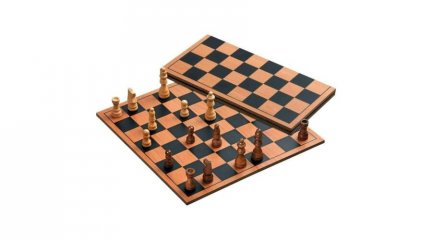 Összehajtható sakk készlet fából, kétszemélyes stratégiai játék (6-99 év)