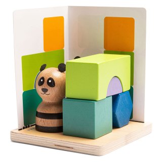 Panda puzzle, fa logikai játék feladatkártyákkal (BS, 6-10 év)