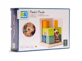 Panda puzzle, fa logikai játék feladatkártyákkal (BS, 6-10 év)
