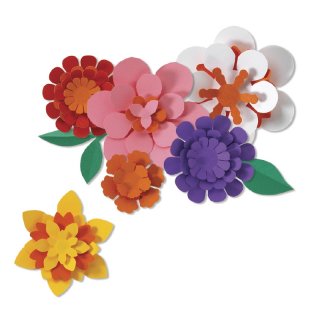 Papírvirág kép készítés, Lány virágokkal (Djeco, 9439, kreatív készlet, 7-13 év)