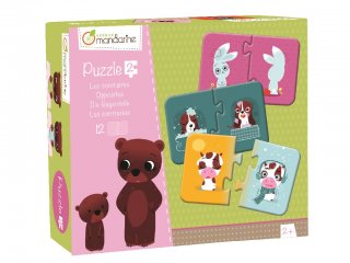 Párosító puzzle, Ellentétek (AM, 2 db-os állatos kirakó, 2-5 év)