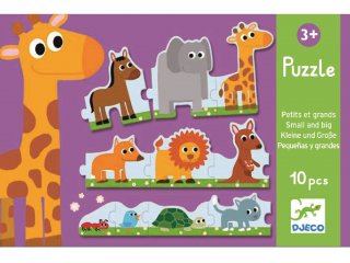 Párosító puzzle, Kicsitől a nagyig (Djeco, 8167, 10 db-os kirakó, 3-5 év)