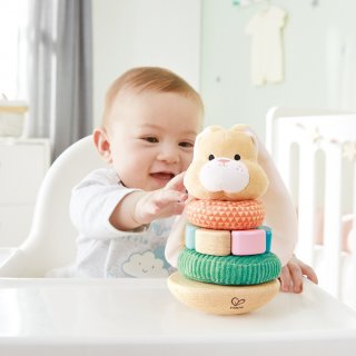 Pasztell montessori nyuszika, Hape készségfejlesztő babajáték (10 hó-3 év)