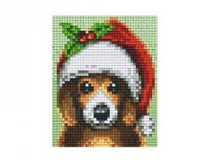 Pixelhobby képkészlet, Beagle mikulás (801453 1db alaplap + színek, 7-99 év)