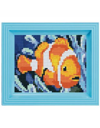 Pixelhobby képkészlet, bohóchal (31157, 10x12 cm-es alaplap, színek, képkeret, 7-99 év)