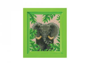 Pixelhobby képkészlet, Elefánt (801434, 10x12 cm-es alaplap, színek, képkeret, 7-99 év)