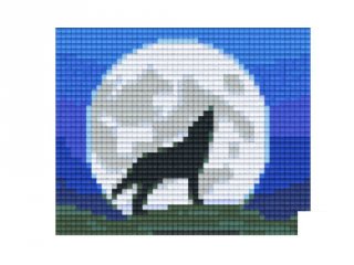 Pixelhobby képkészlet, farkas az éjszakában (801213, 1db alaplap + színek, 7-99 év)
